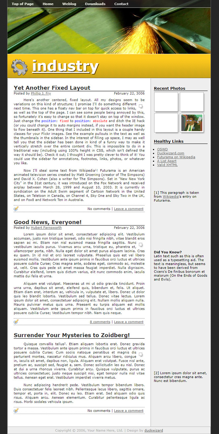 Free Industry Website Template