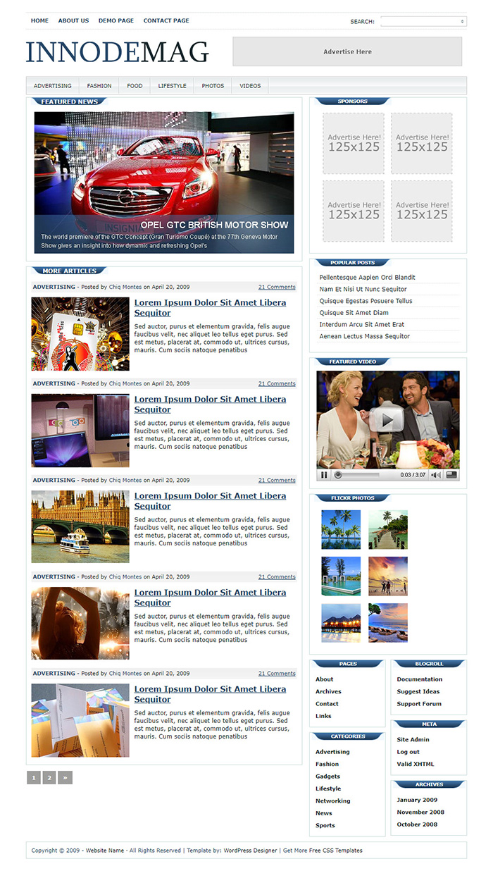 Free InnodeMag Website Template