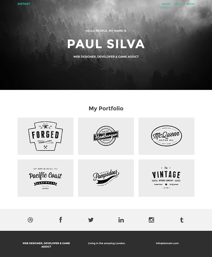 Free Instant Website Template