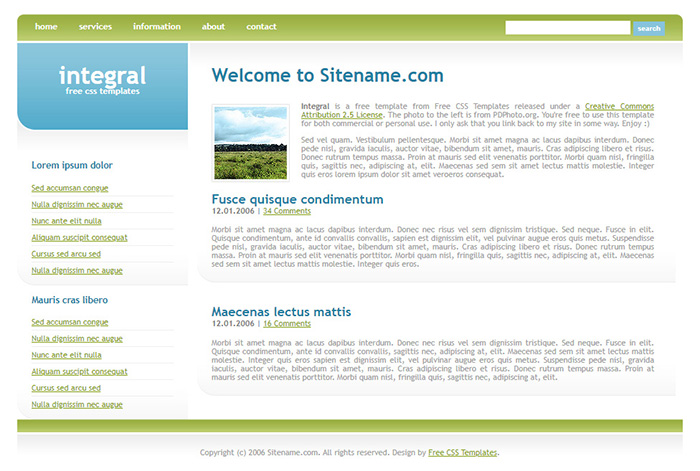 Free Integral Website Template