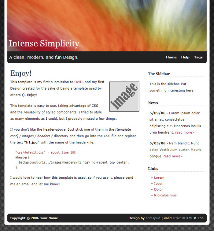Free Intense Simplicity Website Template