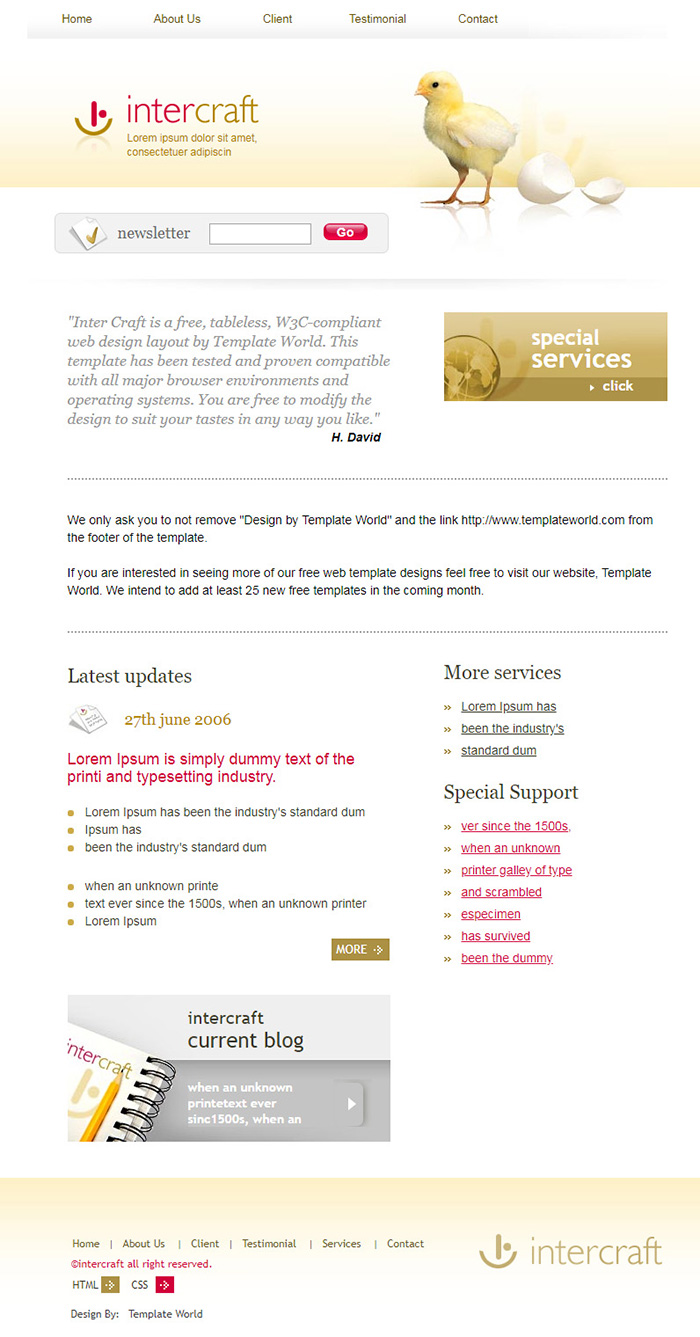Free Intercraft Website Template