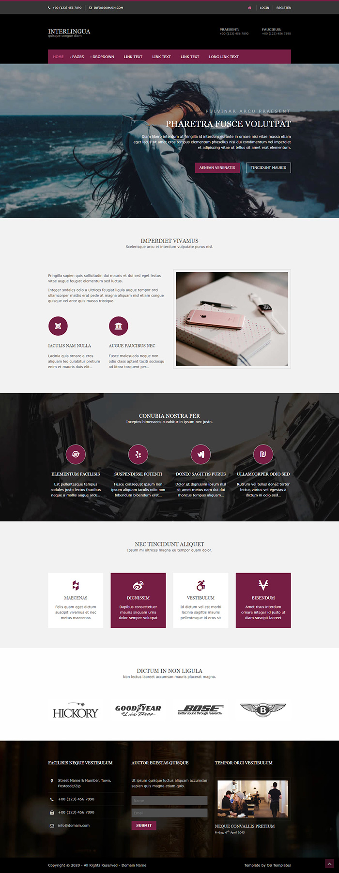 Free Interlingua Website Template