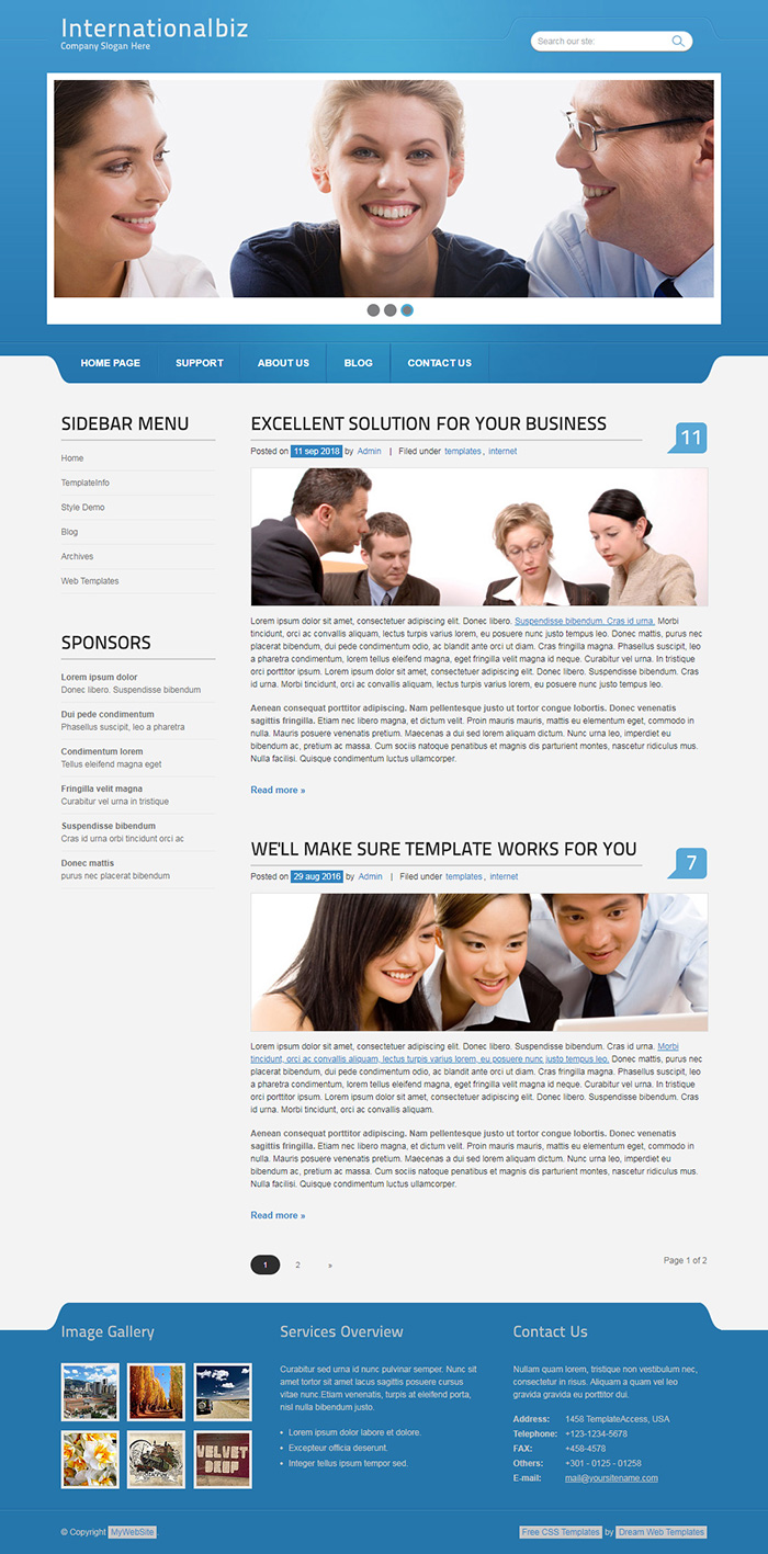 Free Internationalbiz Website Template