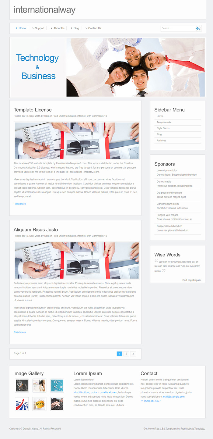 Free Internationalway Website Template