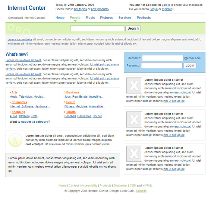 Free Internet Center Website Template