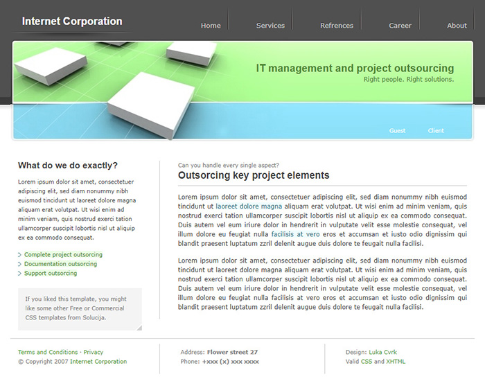 Free Internet Corporation Website Template