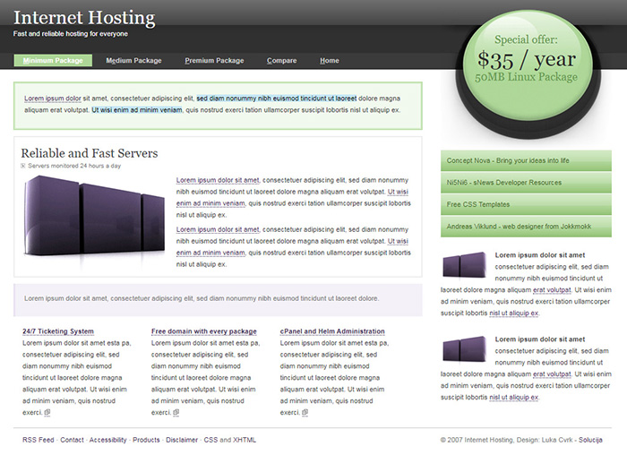 Free Hosting site Template Free site Templates, HTML5