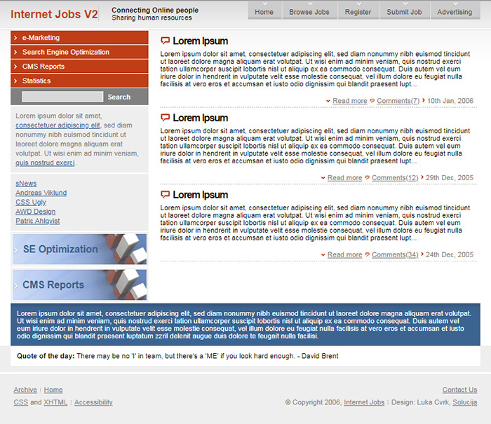 Free Internet Jobs V2 Website Template