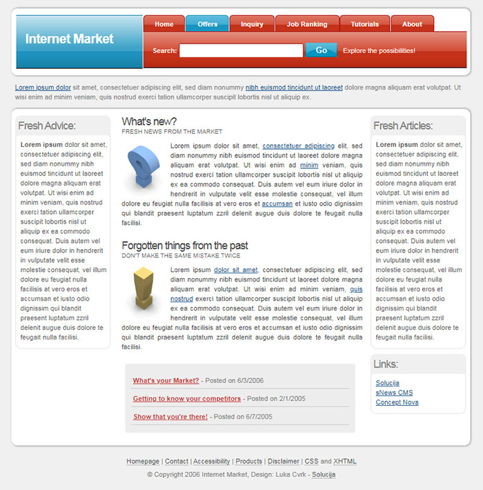 Free Internet Market Website Template Free Website Templates HTML5