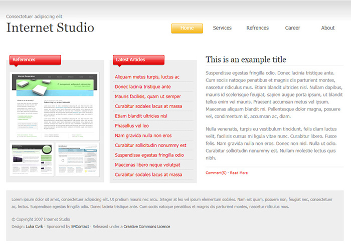 Free Internet Studio Website Template - Free Website Templates, HTML5 ...