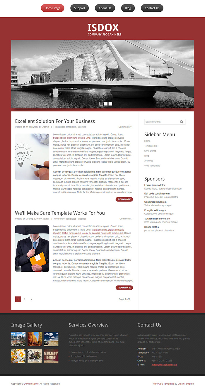 Free Isdox Website Template