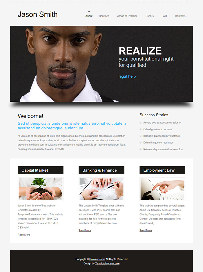 Free Jason Smith Website Template