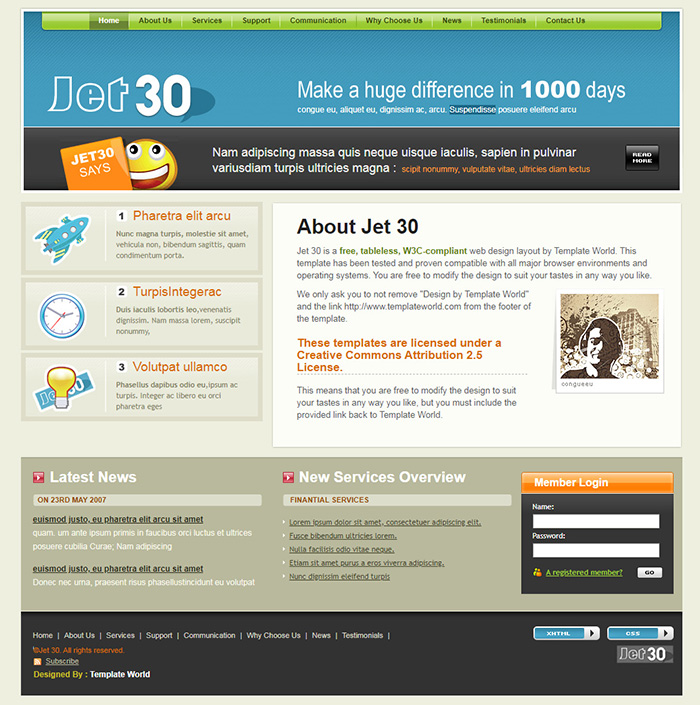Free Jet 30 Website Template