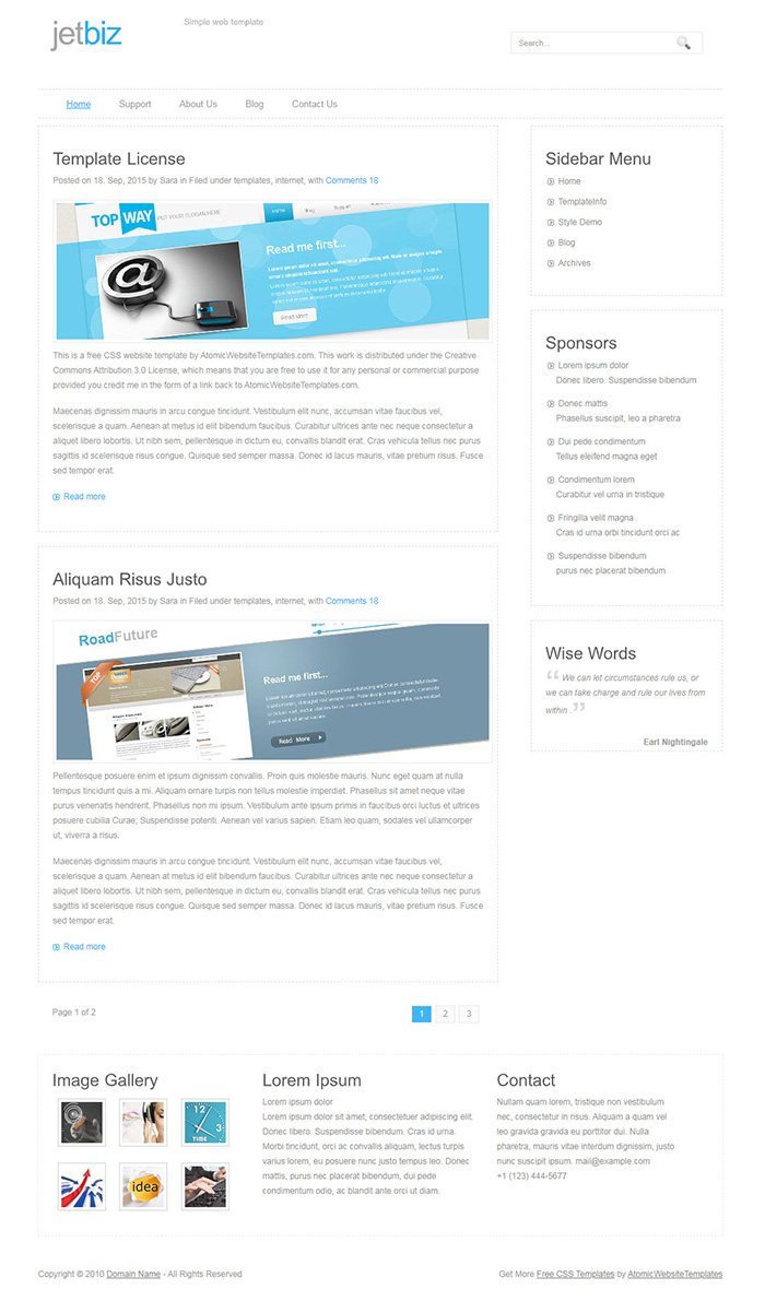 Free jetbiz Website Template