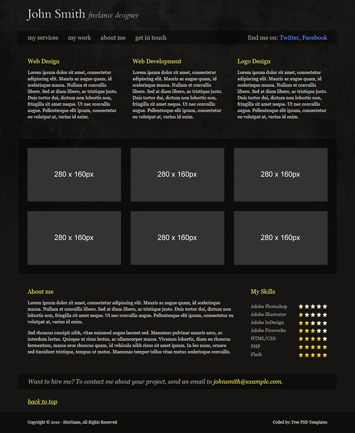Free John Smith Website Template