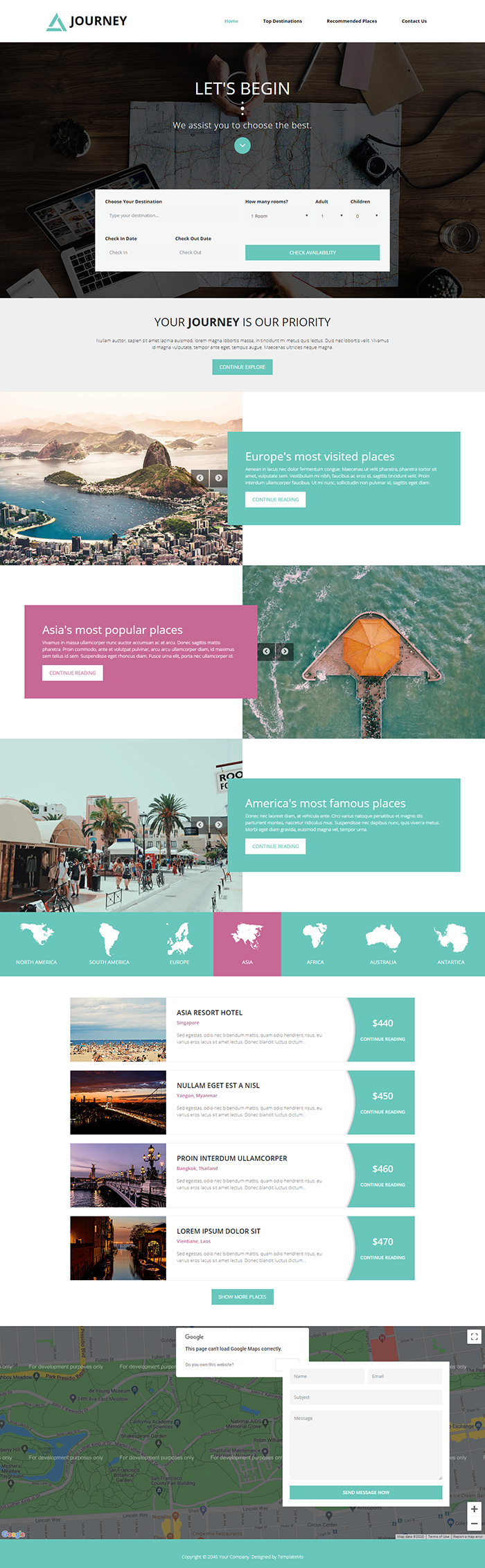 Free Journey Website Template