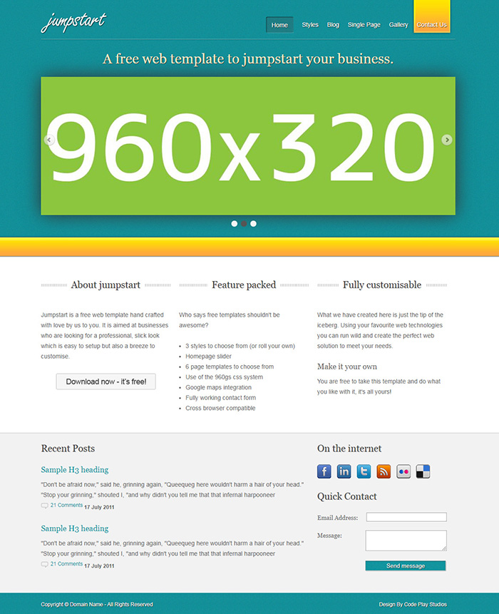 Free jumpstart Website Template