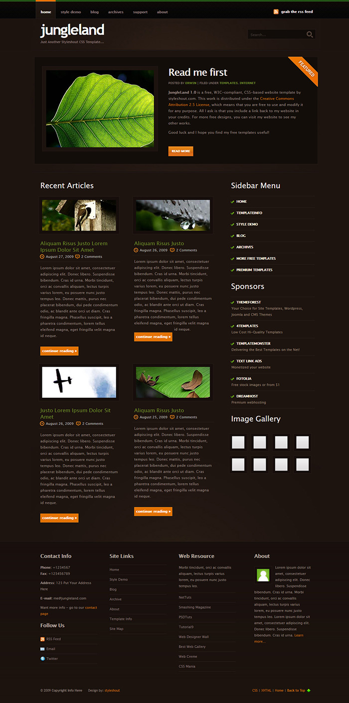 Free Jungleland Website Template