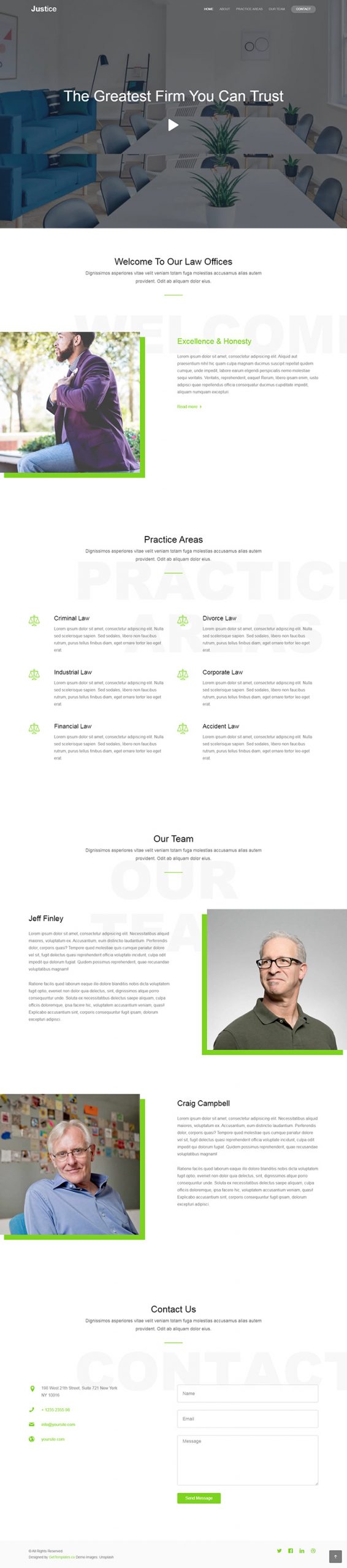 Free Justice Website Template