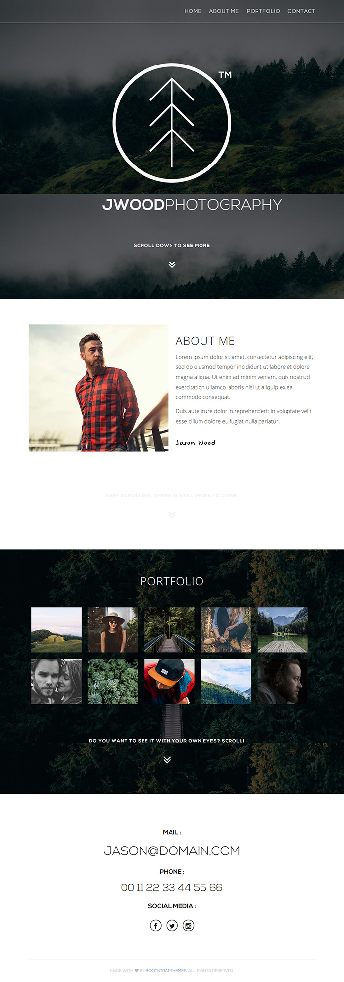 Free Jwood Photography Website Template