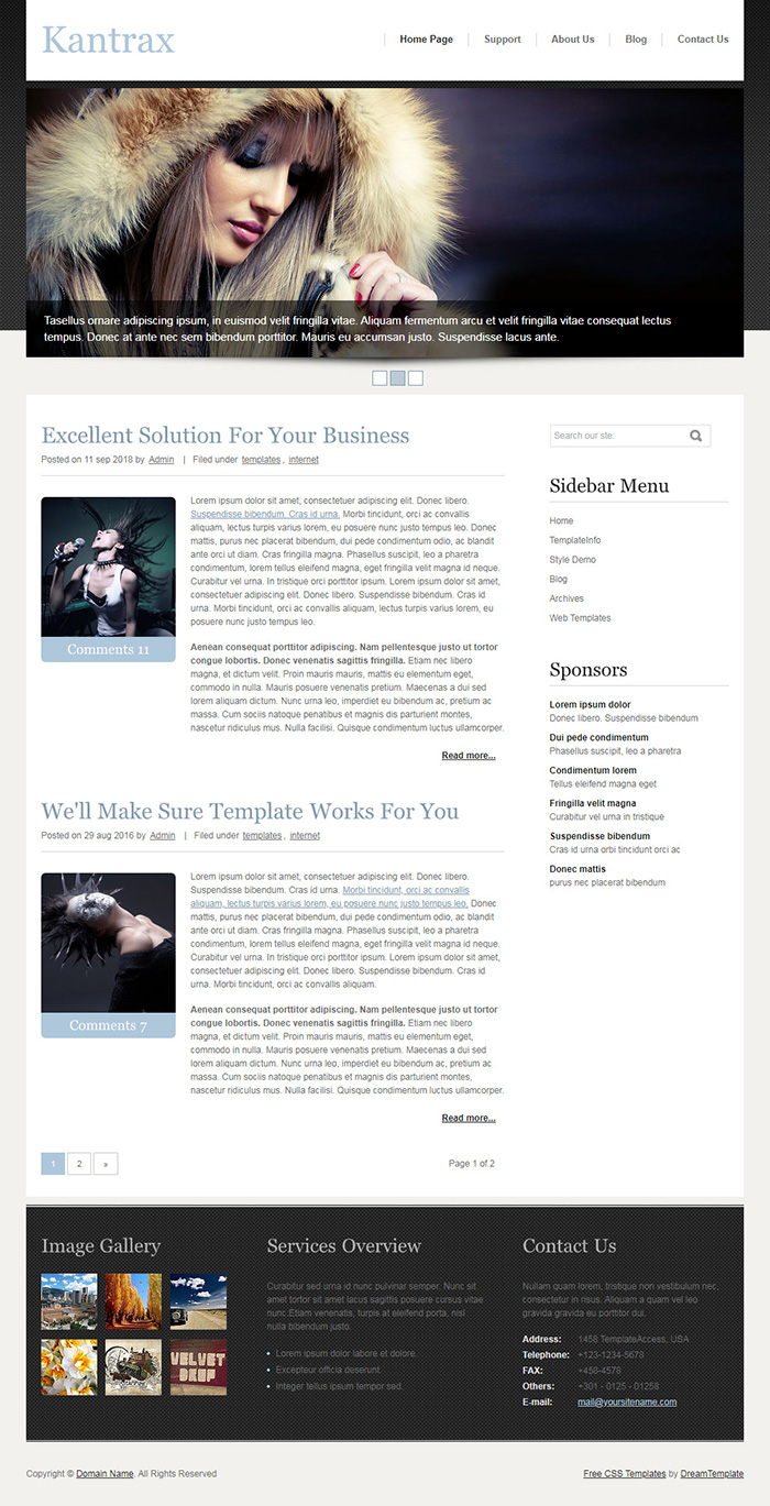 Free Kantrax Website Template