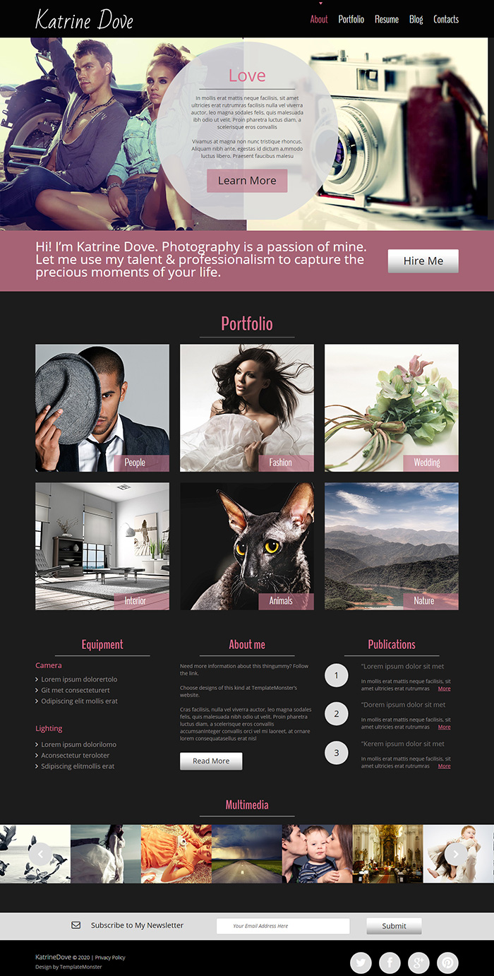 Free Katrine Dove Website Template