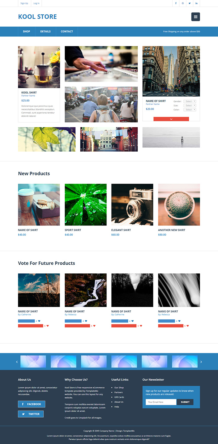 Free Kool Store Website Template