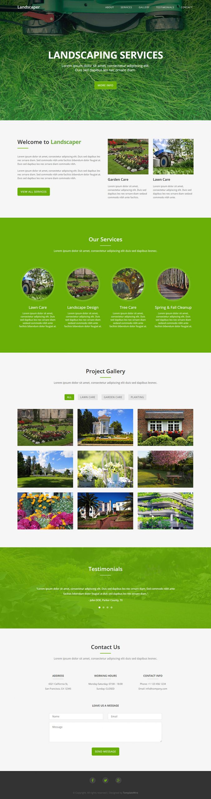 Free Landscaper Website Template