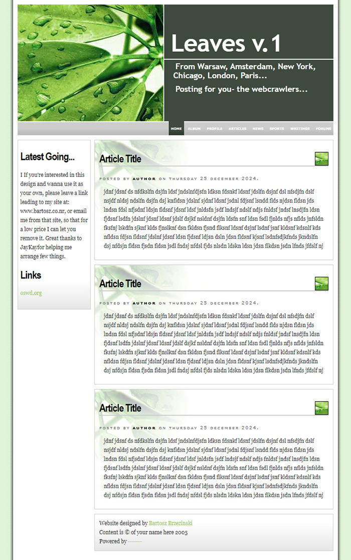 Free Leaves v.1 Website Template
