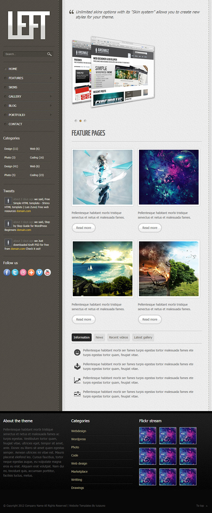 Free Left Website Template