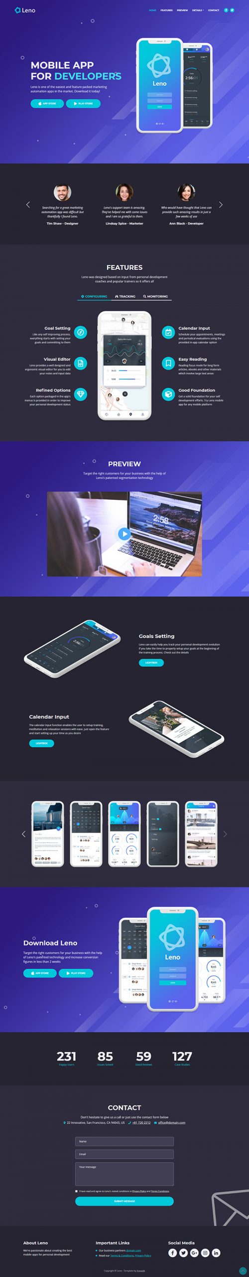 Free Leno Website Template
