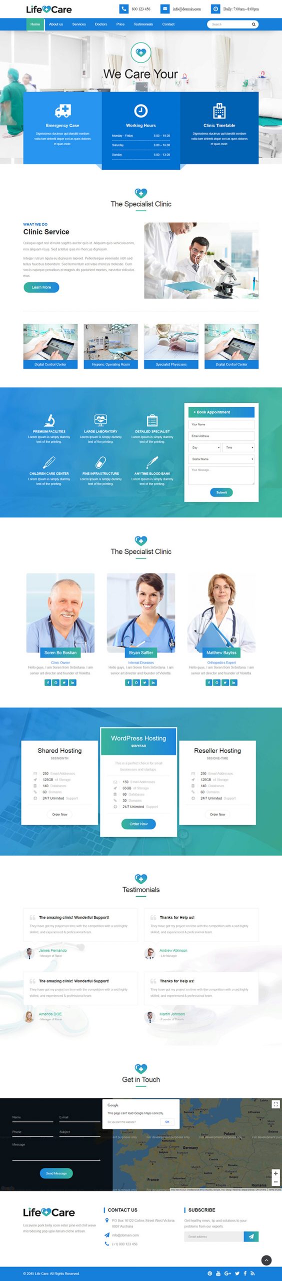 Free Life Care Website Template