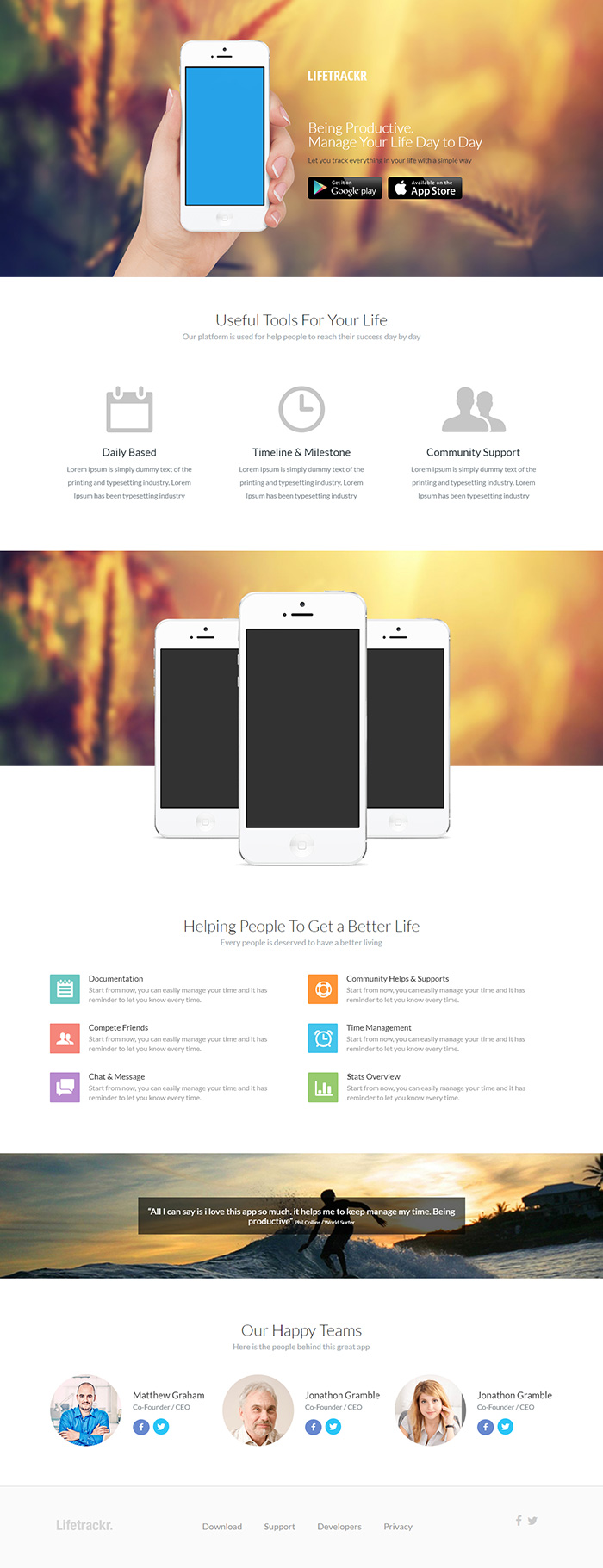 Free Lifetrackr Website Template