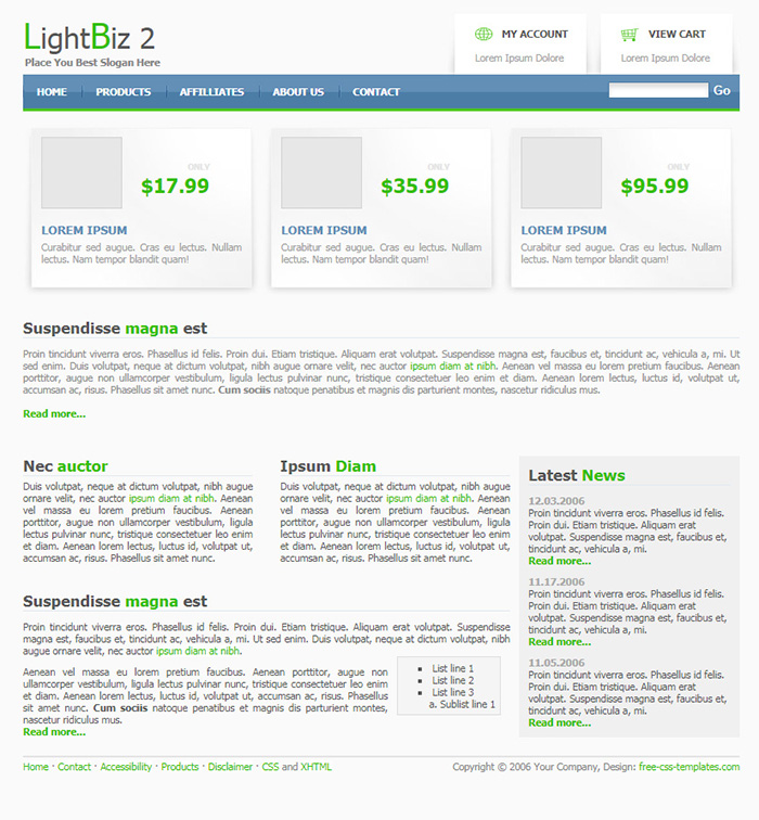 Free LightBiz 2 Website Template