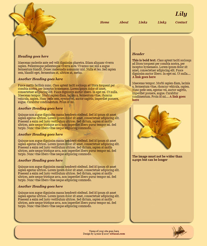 Free Lily Website Template