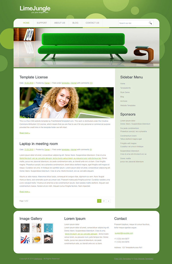 Free LimeJungle Website Template