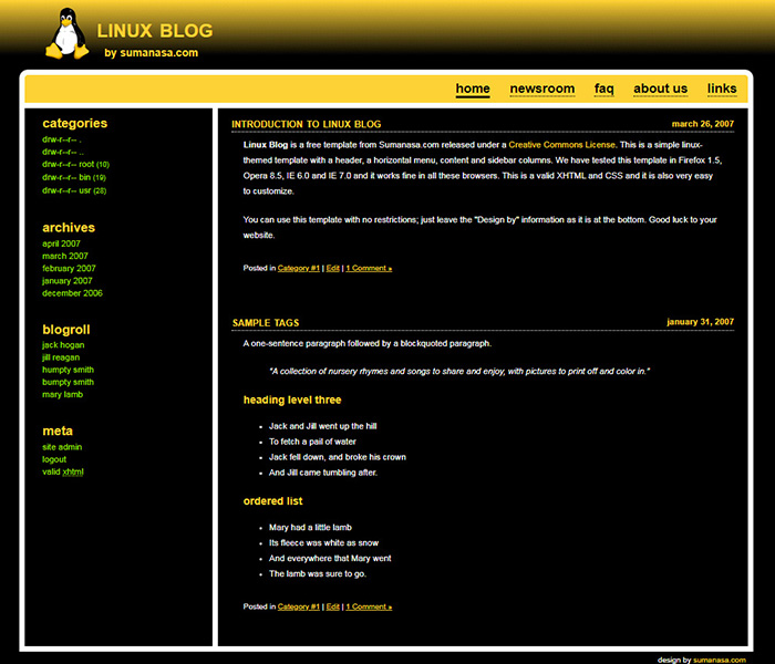 Free Linux Blog Website Template - Free Website Templates, HTML5 & CSS ...