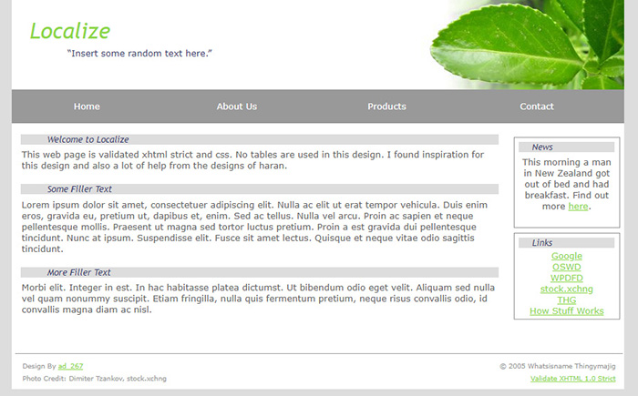 Free Localize Website Template