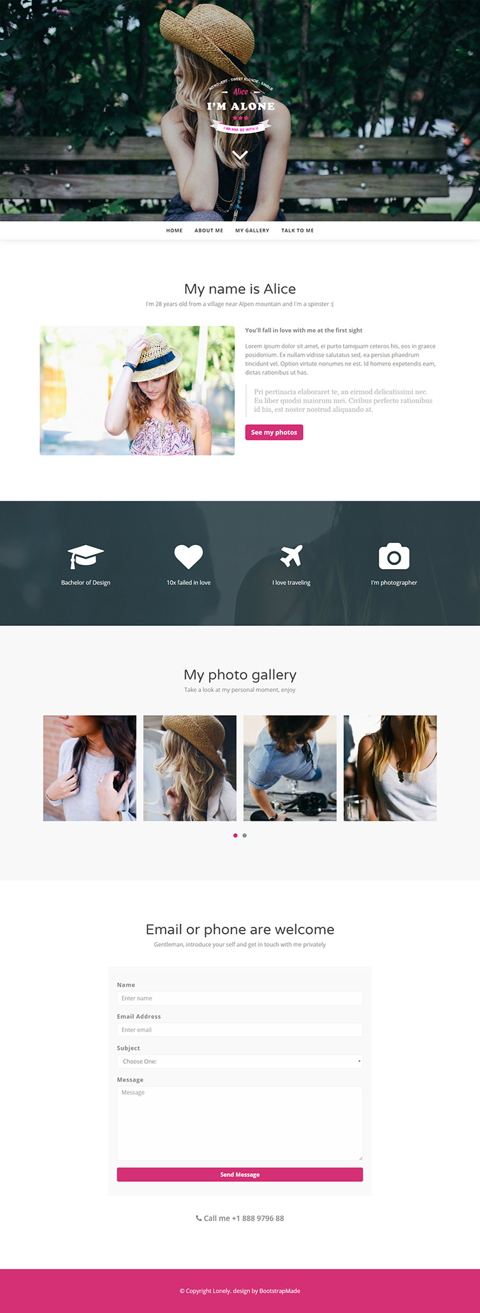 Free Lonely Website Template