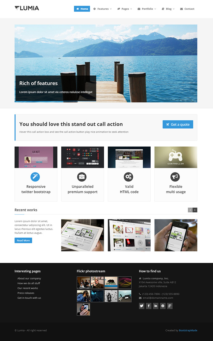 Free Lumia Website Template