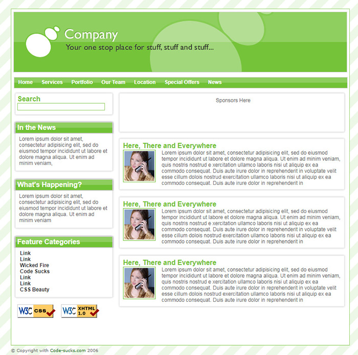 Free Luscious Candy Website Template
