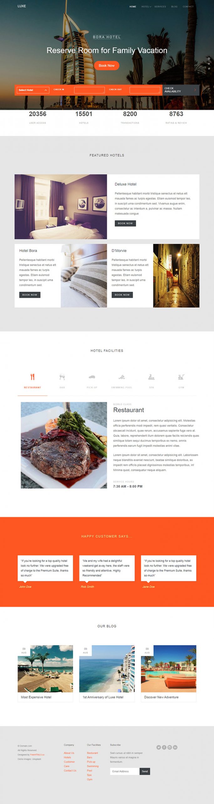 Free Luxe Website Template