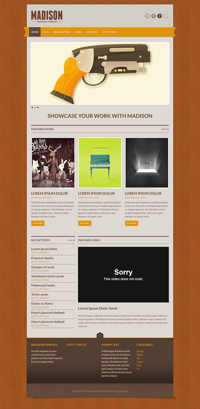 Free Madison Website Template