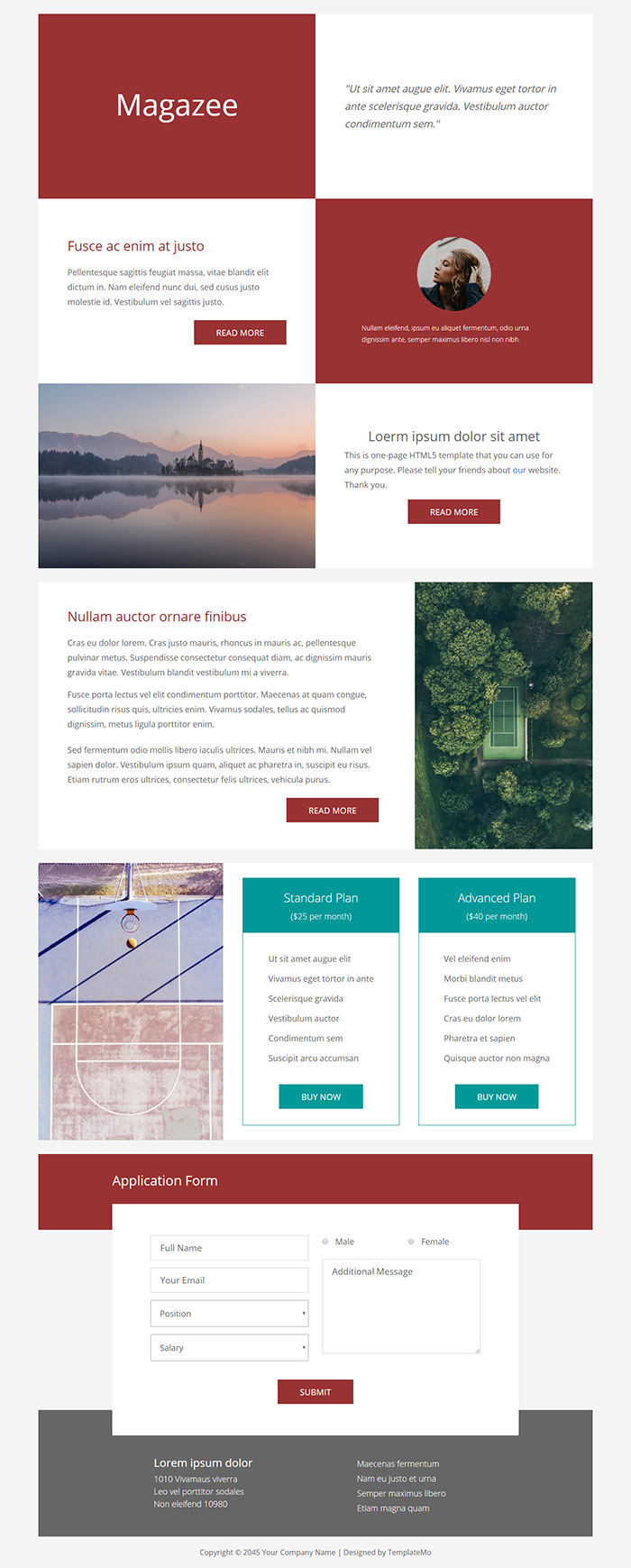 Free Magazee Website Template