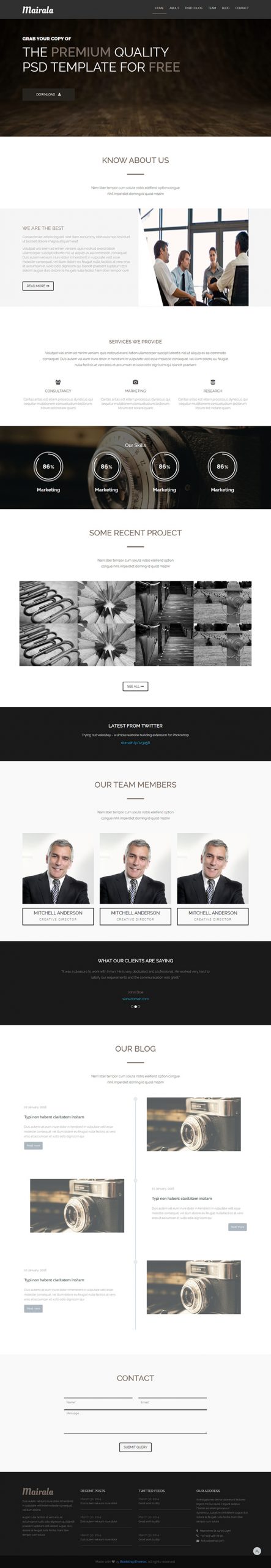 Free Mairala Website Template