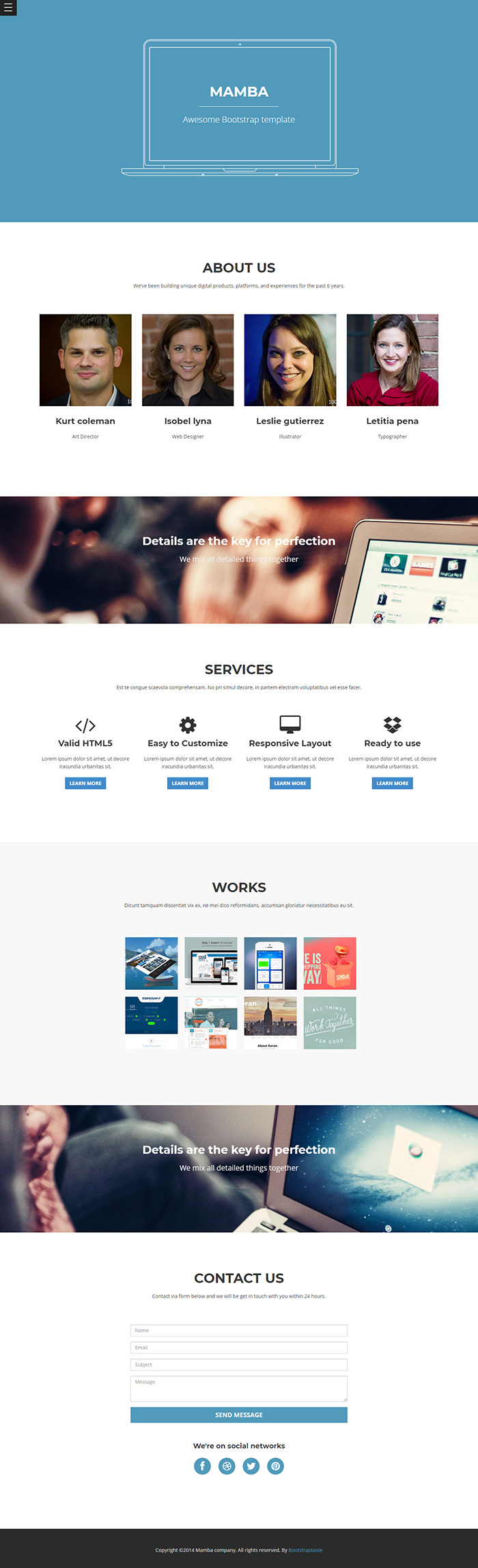 Free Mamba Website Template