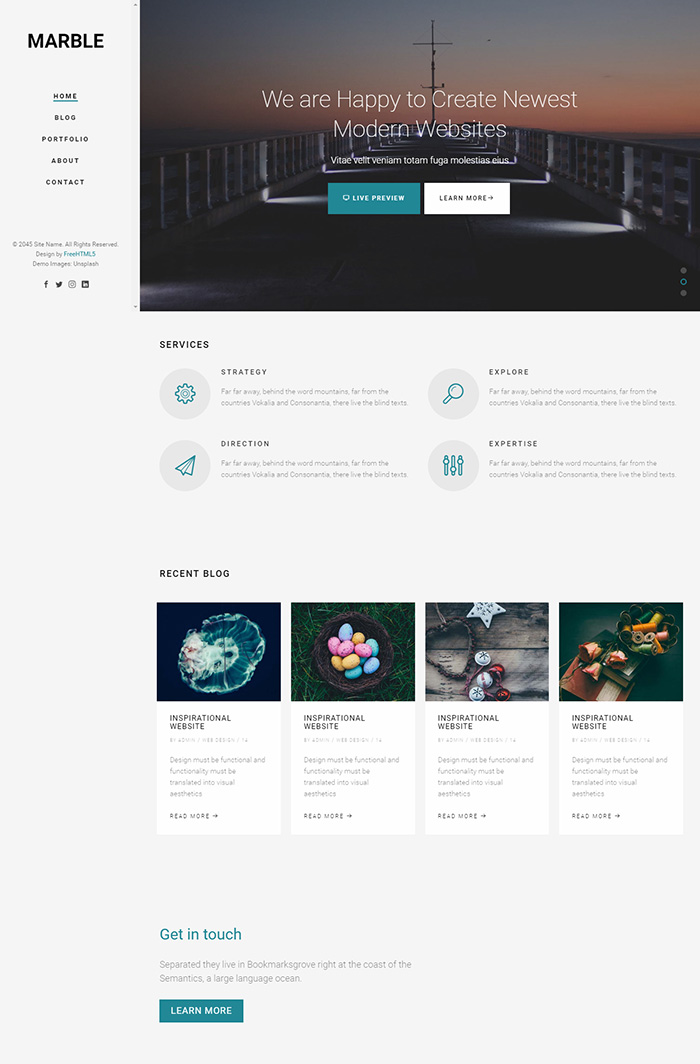 Free Marble Website Template