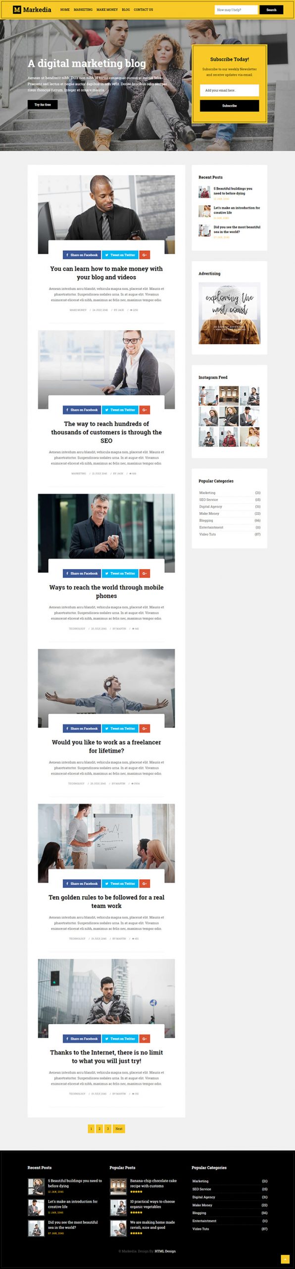 Free Markedia Website Template