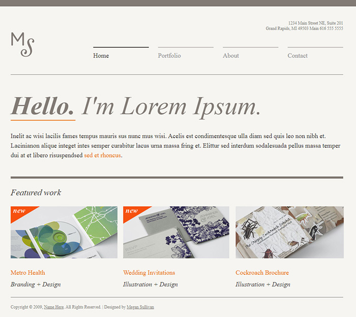 Free Megan Website Template